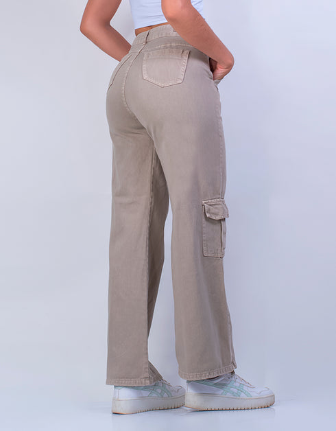 CARGO PANTS COCOA EN DRIL